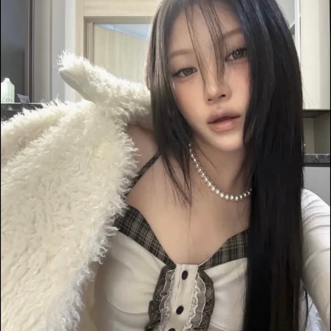 eyeer 체크 패턴 롱 슬리브 뷔스티에 상품이미지2