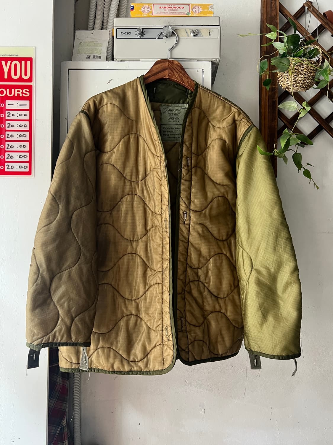 [M]80's 오리지널 U.S 밀리터리 M-65 퀄팅 내피 깔깔이 상품이미지1