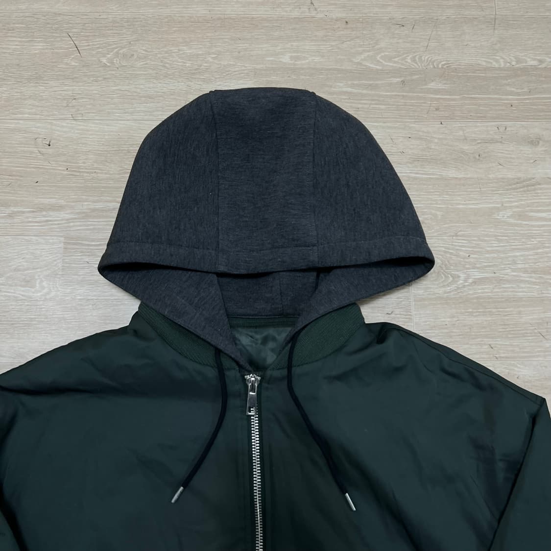 애드호크 후드 레이어링 MA-1 항공점퍼 봄버자켓 [카키] XL/105 상품이미지2