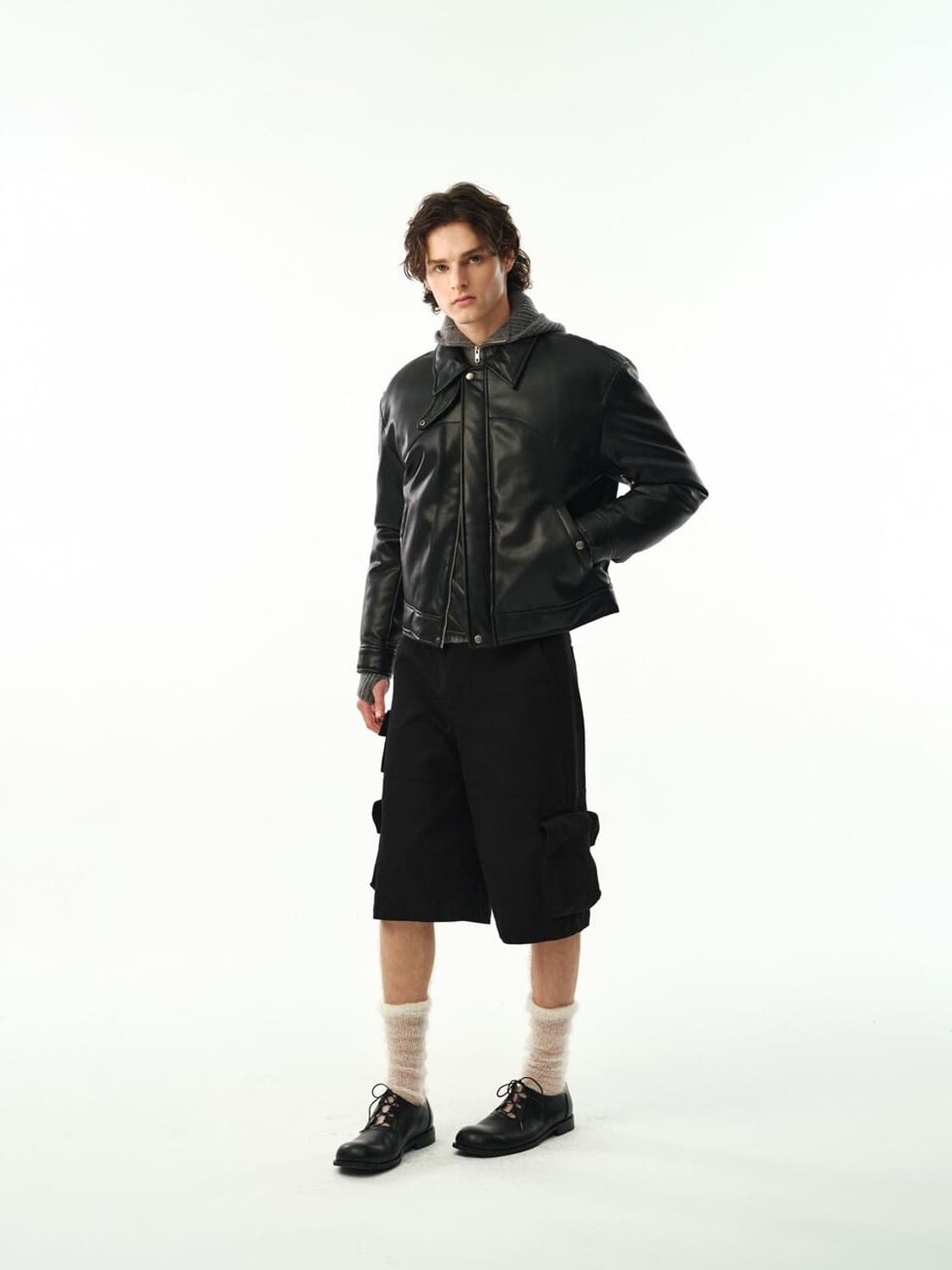 문선 비건레더 푸퍼자켓 2 L 사이즈 상품이미지2