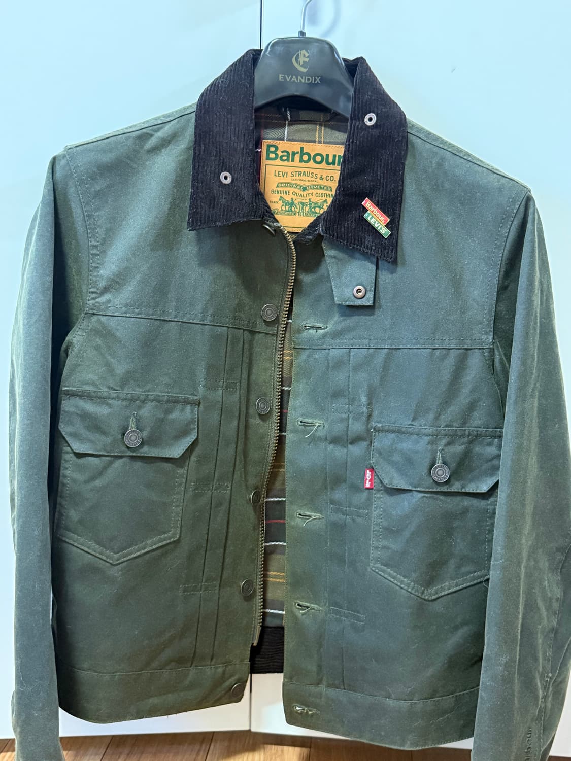 리바이스바버 타입2 왁스자켓 올리브 S사이즈 상품이미지4