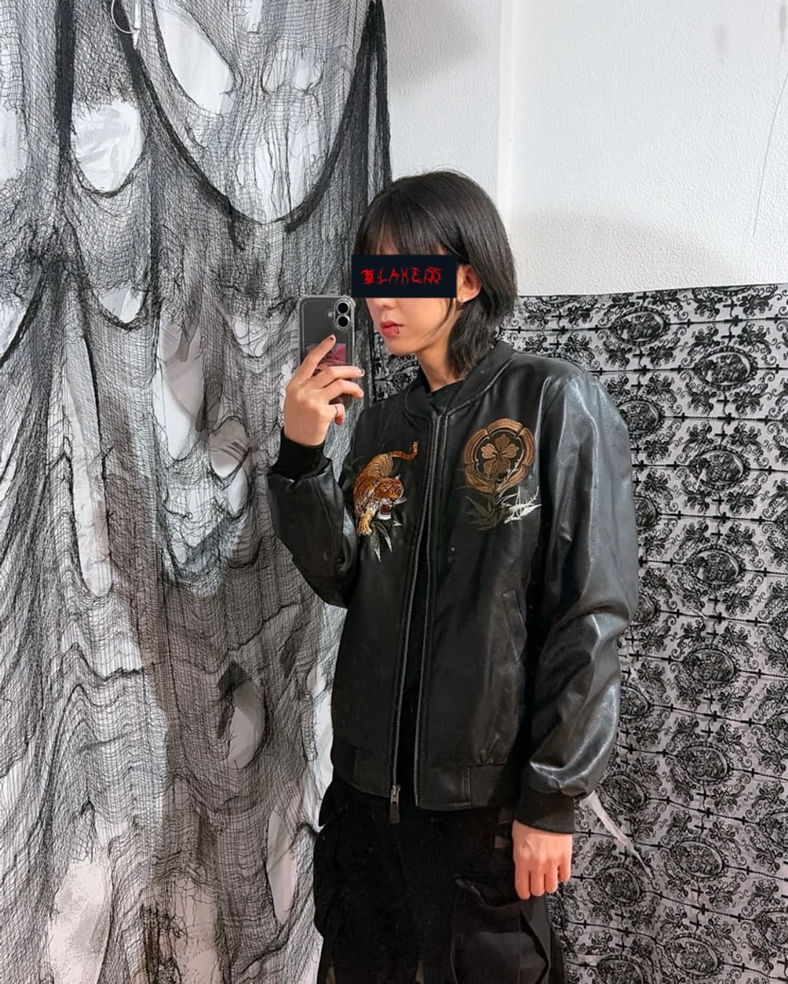 Japanese leather tiger Sukajan(unisex) 상품이미지5