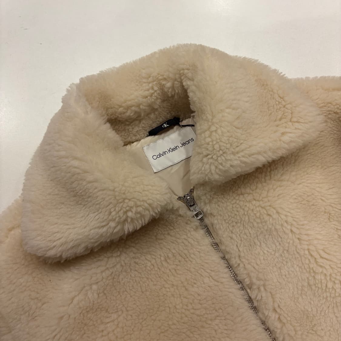 [XS] 캘빈클라인 CK 로고 뽀글이 자켓 아이보리 B593 상품이미지3