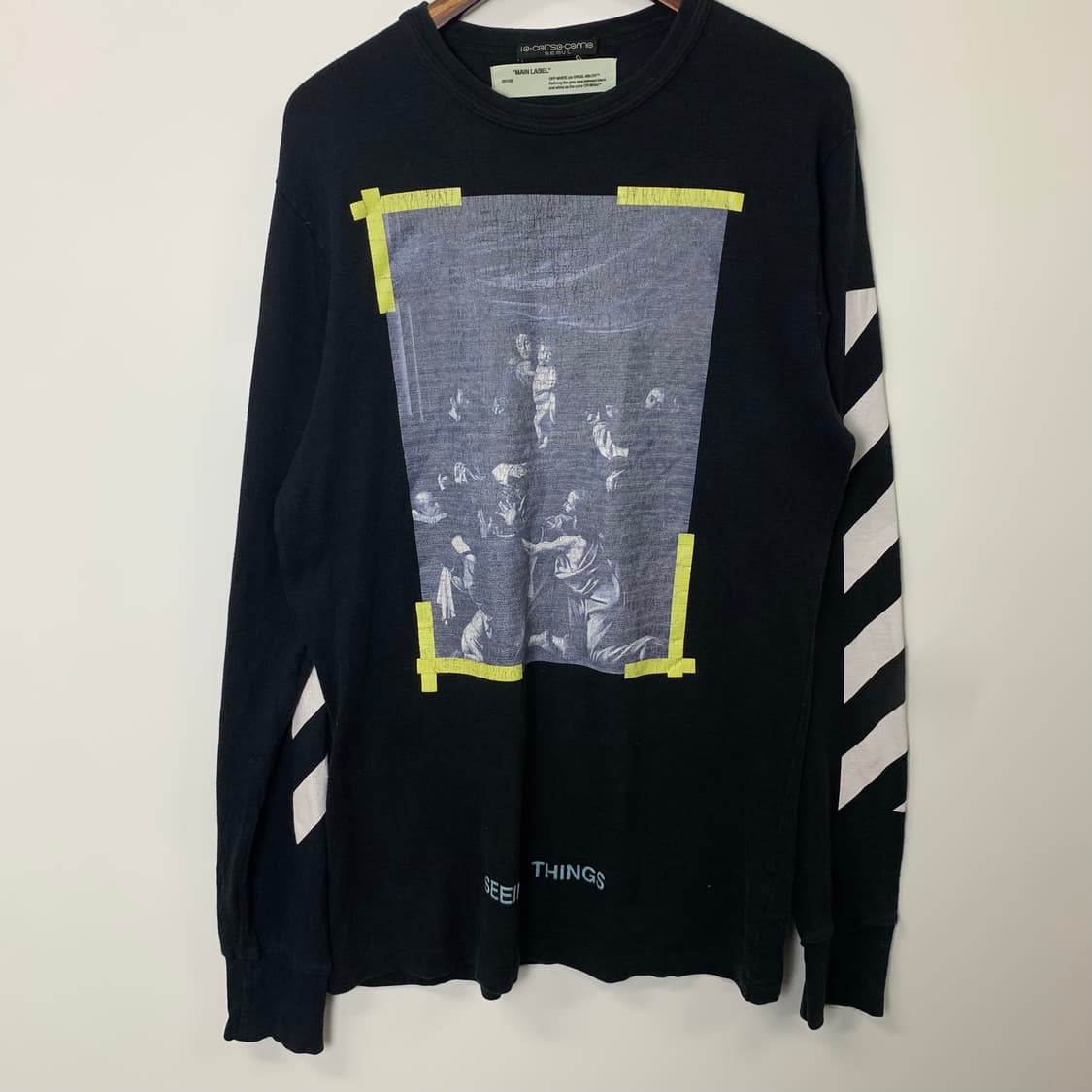 오프화이트 카라바조 블랙 롱슬리브 긴팔티 상품이미지3