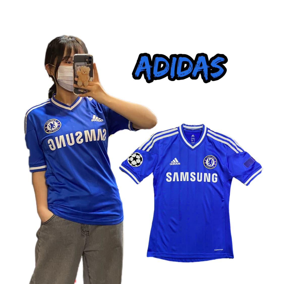 아디다스 첼시 블록코어 스포티 반팔 티셔츠 S 상품이미지1