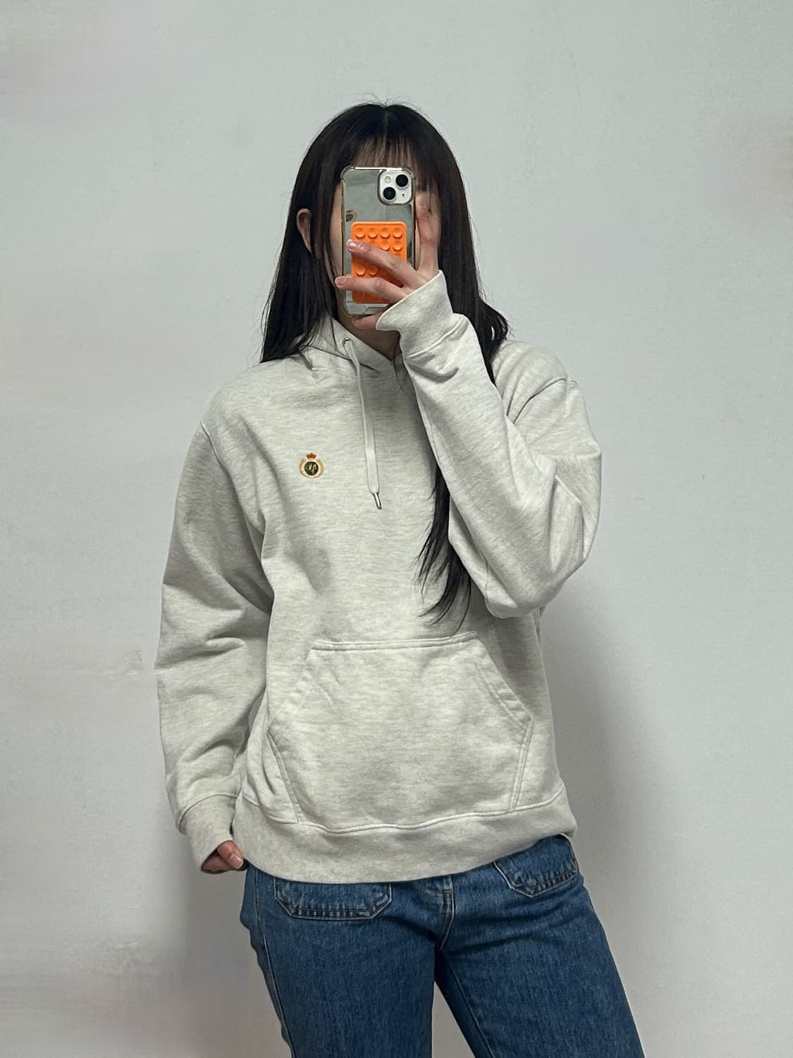 마리떼 프랑소와 저버 크레스트 로고 헤비코튼 후드티 그레이 상품이미지2