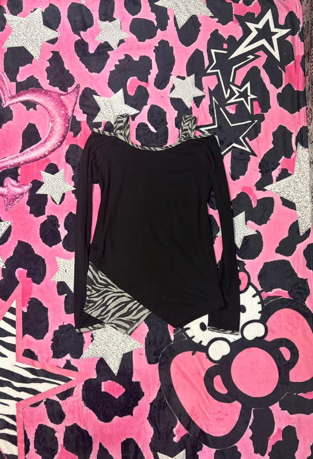 00's zebra diagonal detail off-shoulder  상품이미지2