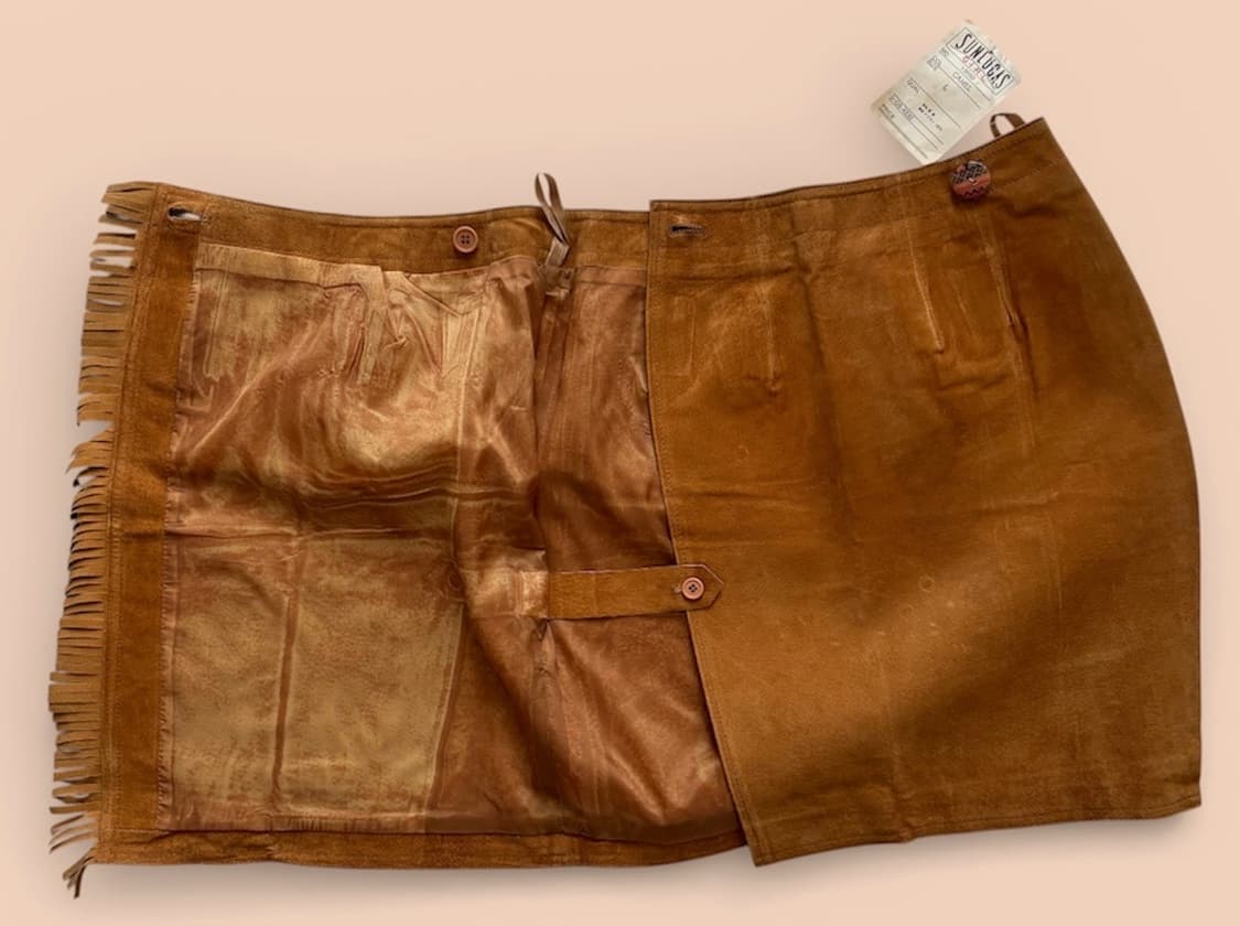 SUNLUCAS GIRL 빈티지 웨스턴 레더 랩스커트 상품이미지4