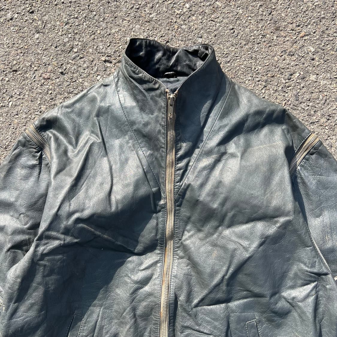 90’s 디테쳐블 카우 레더 자켓 상품이미지3