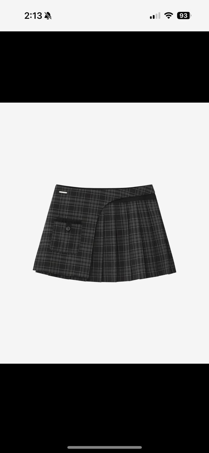 미세키서울 Pocket layered check skirt BLACK 2 상품이미지1