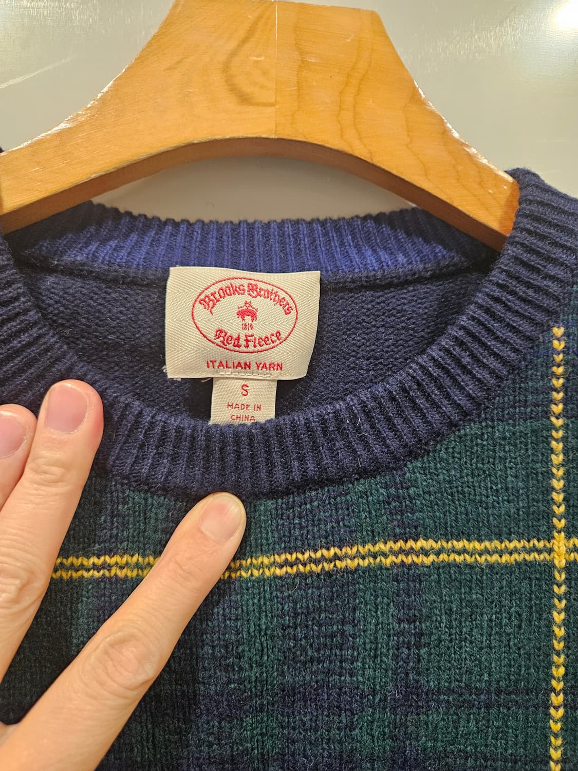 브룩스 브라더스 체크 니트 S 상품이미지2