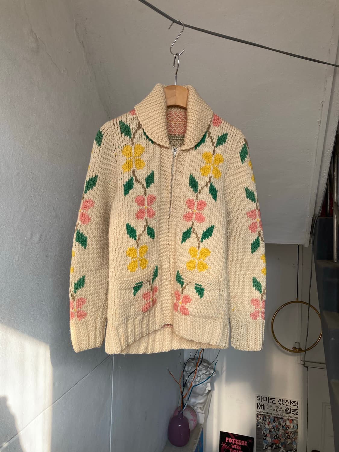 핸드메이드 울 플라워 자켓 상품이미지2