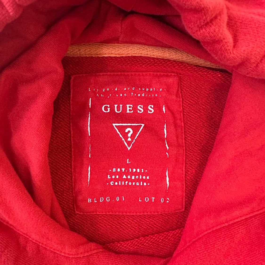 L 게스 엠보 로고 레드 후드티 0423D 상품이미지2