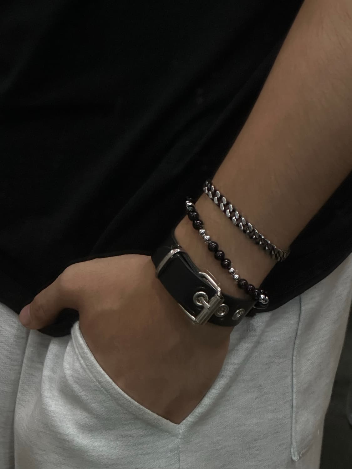 Leather belt- 가죽 벨트 팔찌 상품이미지5