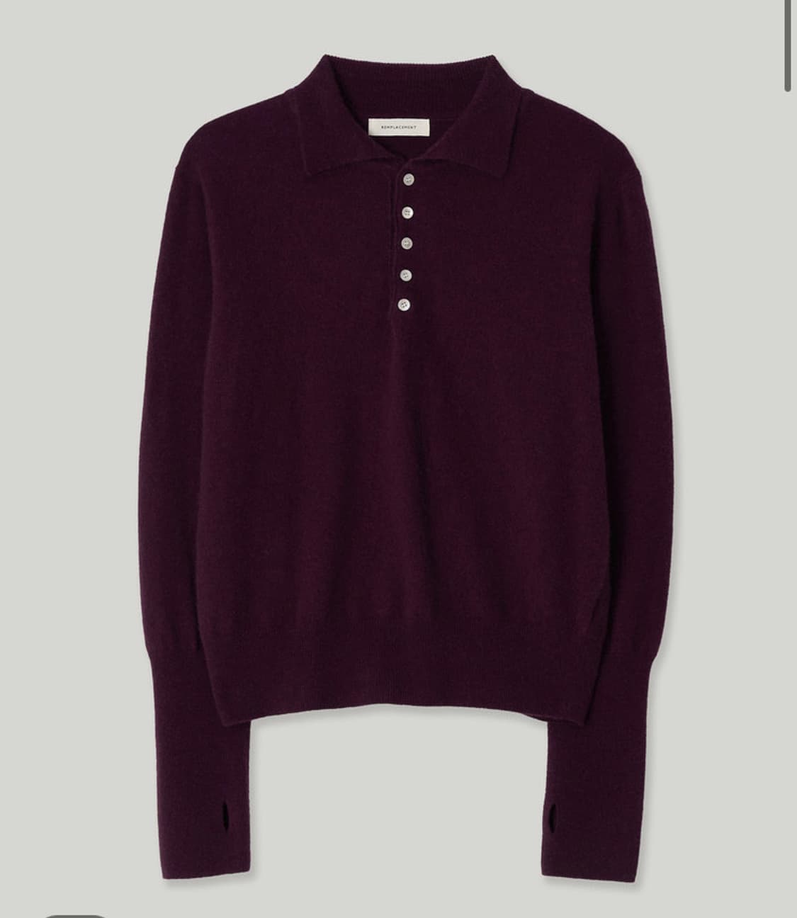 Remplacement 라쿤 폴로 니트 포도색 상품이미지1