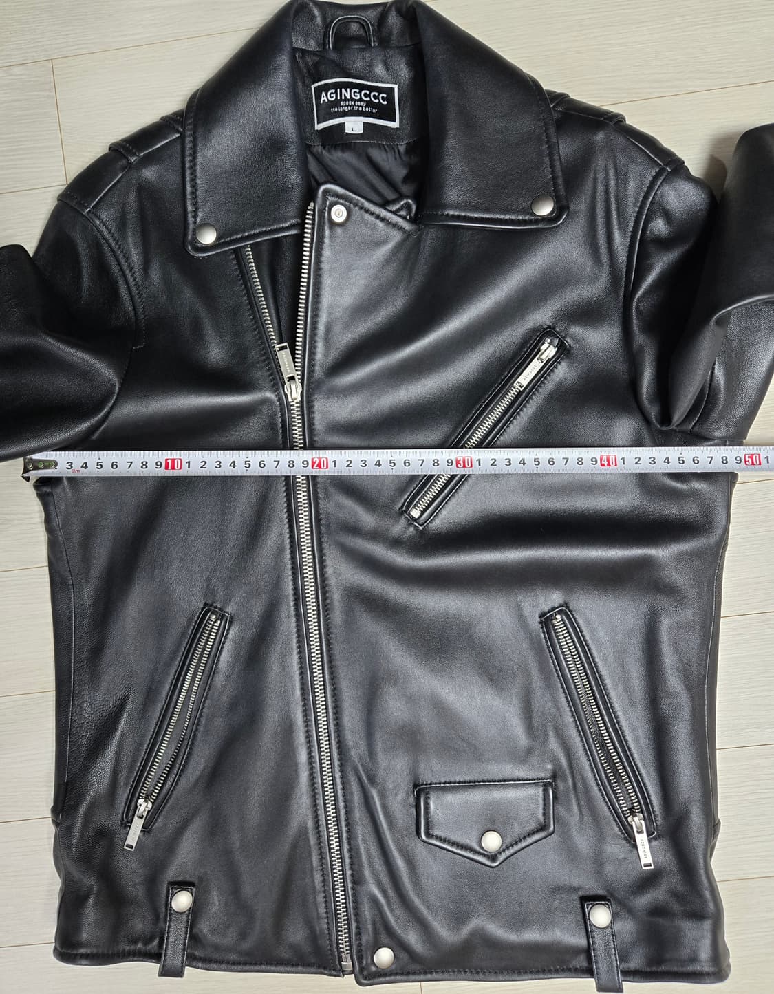 (AGINGCCC)의 파인 레더 라이더 자켓 상품이미지9