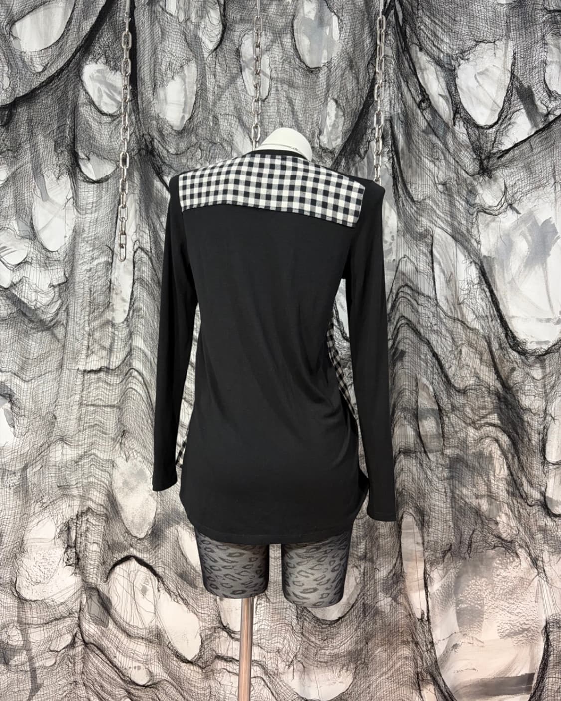 Y2K check wing cubic long sleeve 상품이미지6