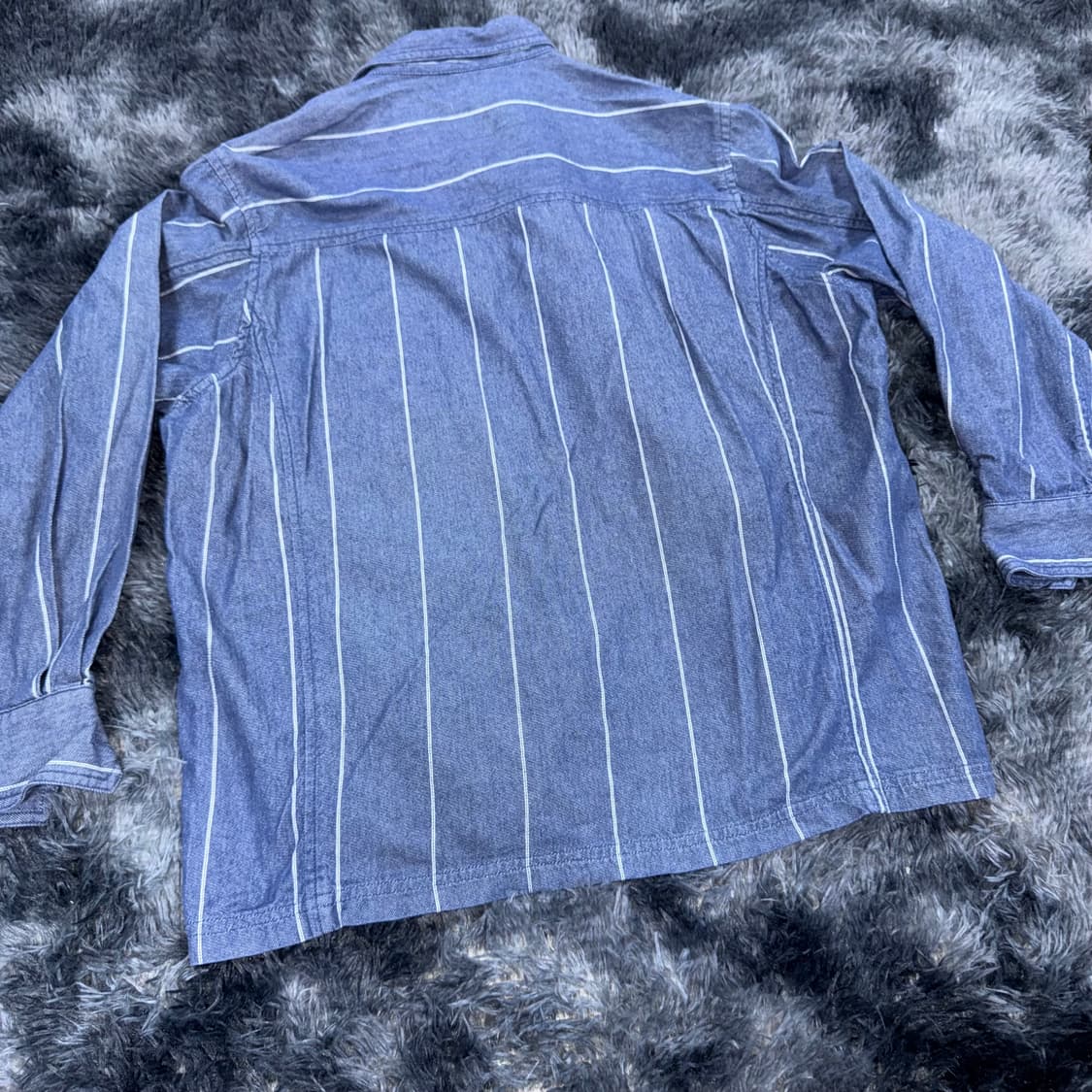 투티/0112 골든베어 스트라이프 데님 셔츠 청셔츠 워싱 상품이미지3