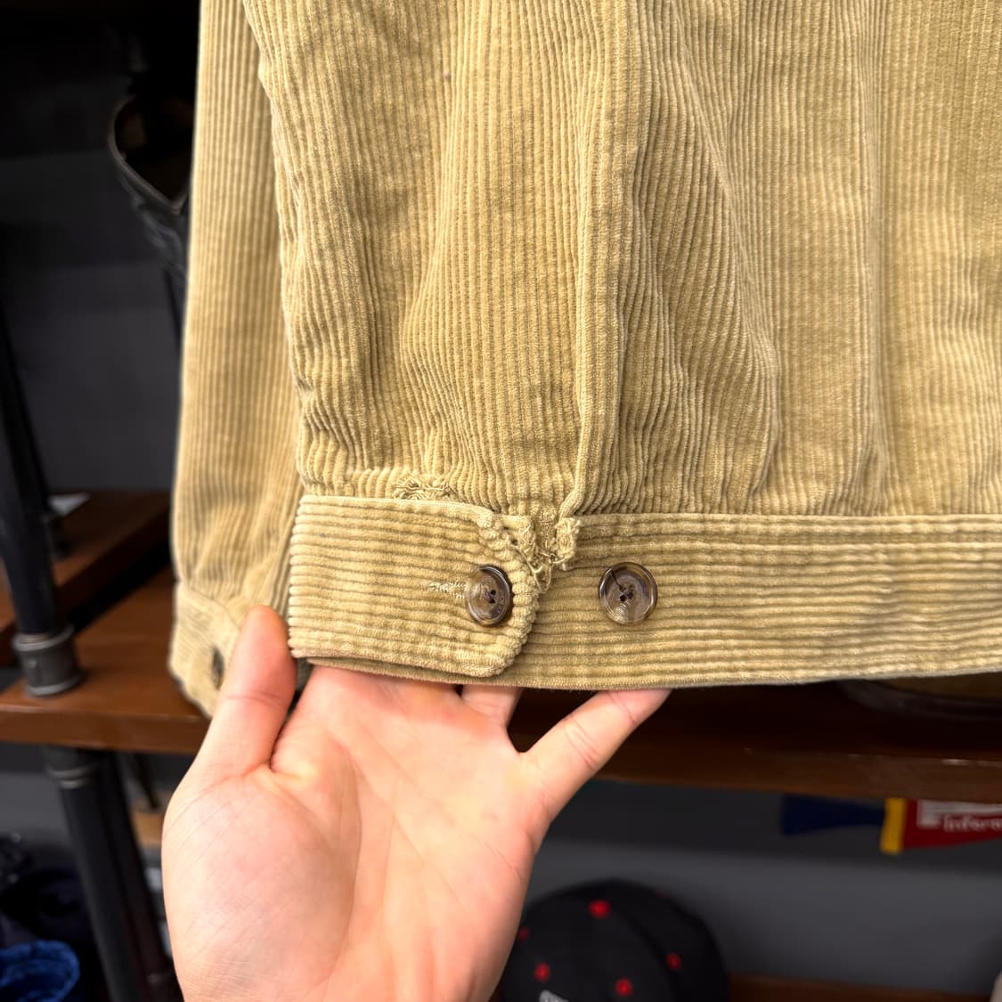 90s 폴로 랄프로렌 코듀로이 체크 라이닝 스윙탑 자켓 블루종 N650 상품이미지6