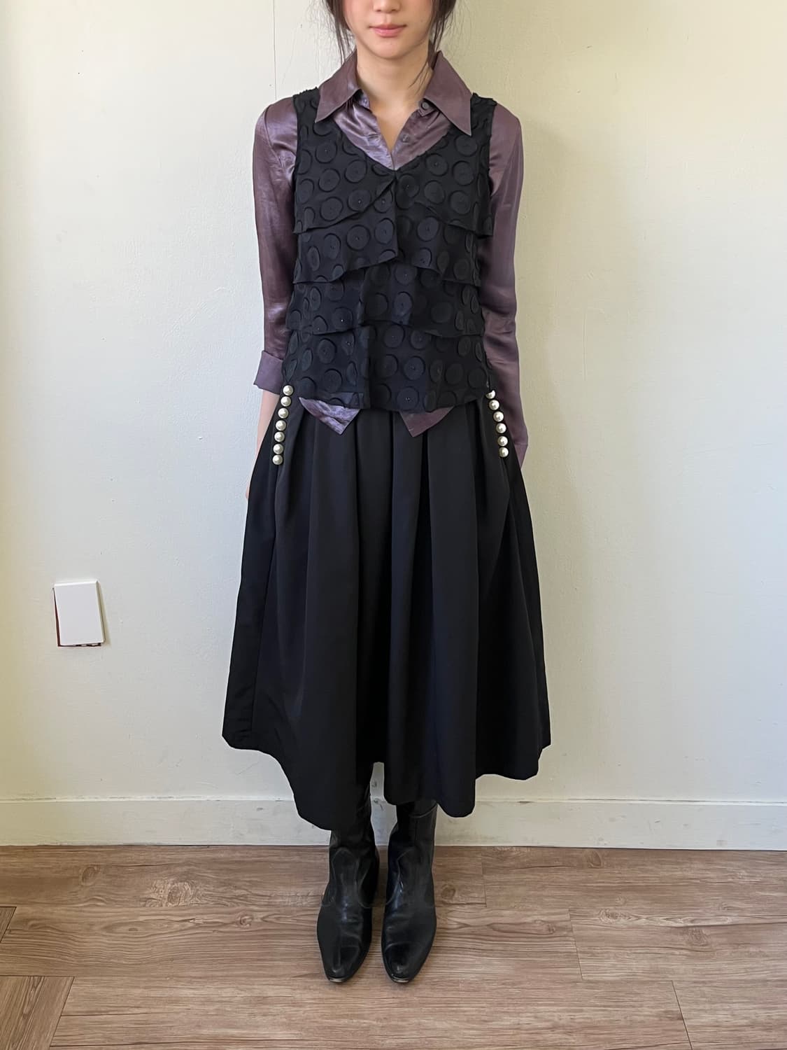 PICCIN PERLA 트랙 진주 스커트 상품이미지8