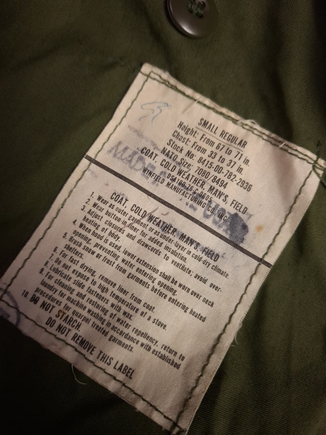 특A 오리지날 미군 3세대 M-65 필드야상 상품이미지2