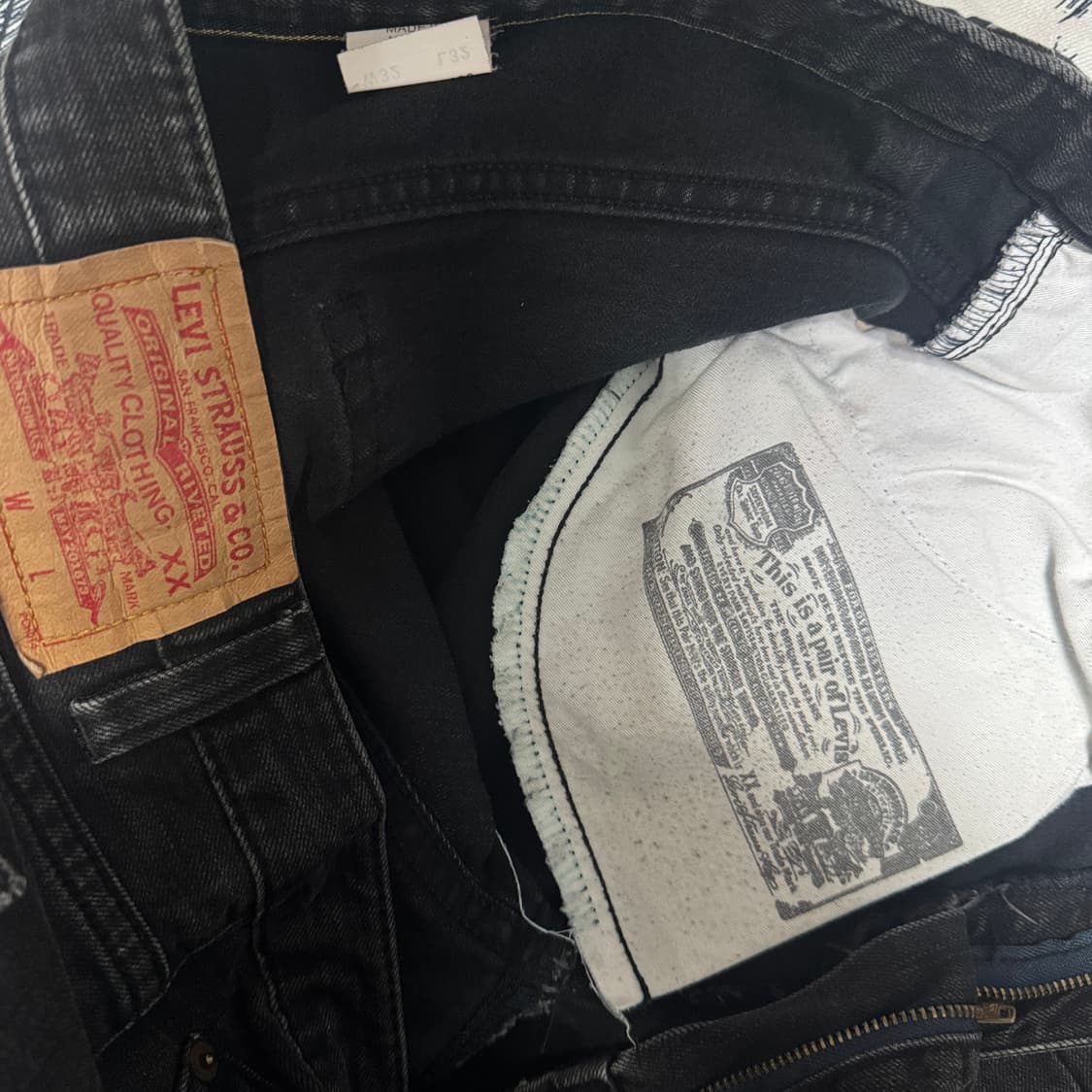 00s 리바이스 멕시코 생산 블랙 스트레이트 W  32 L34 상품이미지6