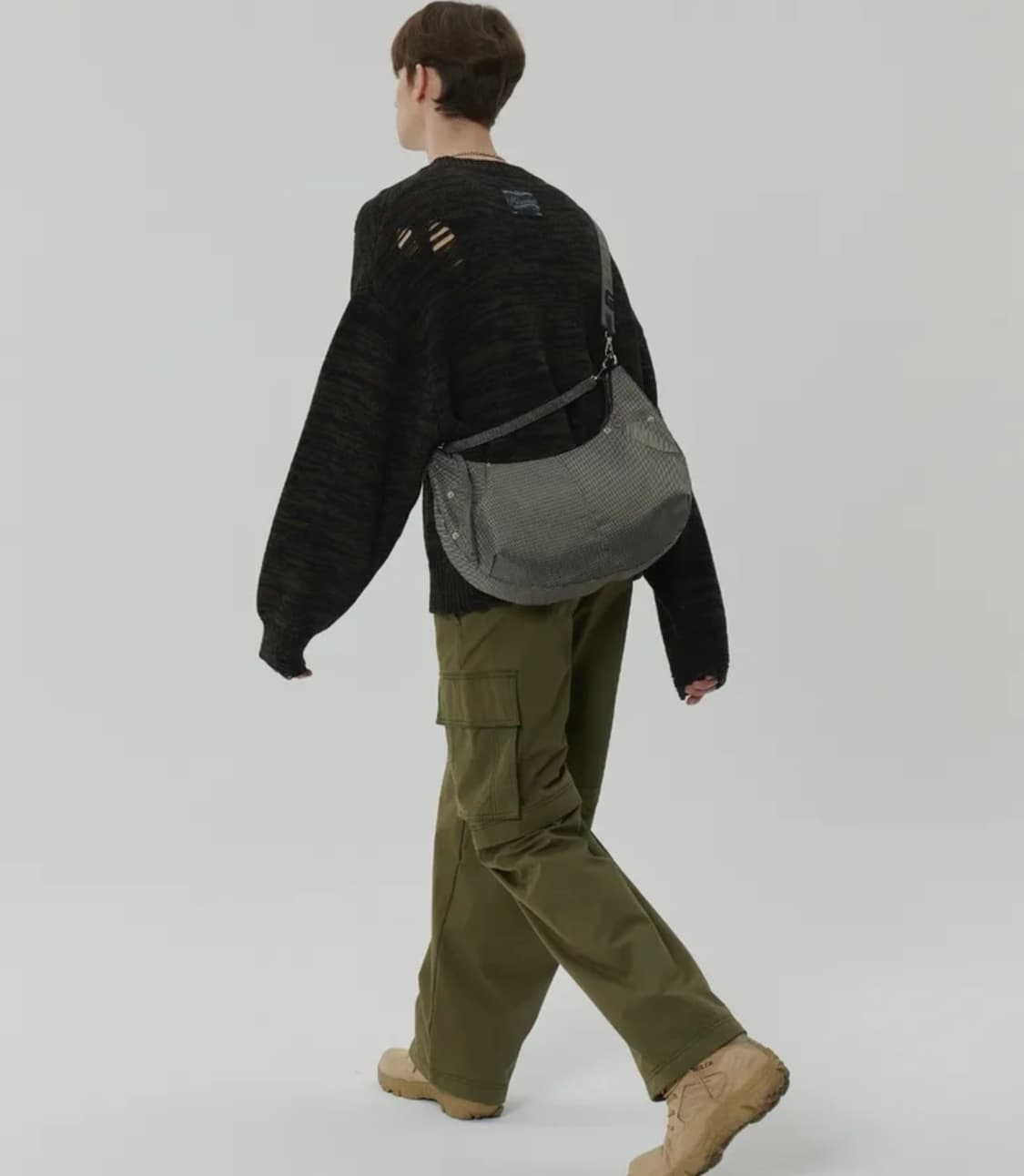 메종미네드 니트 PARALLEL RUIN KNIT KHAKI 상품이미지3