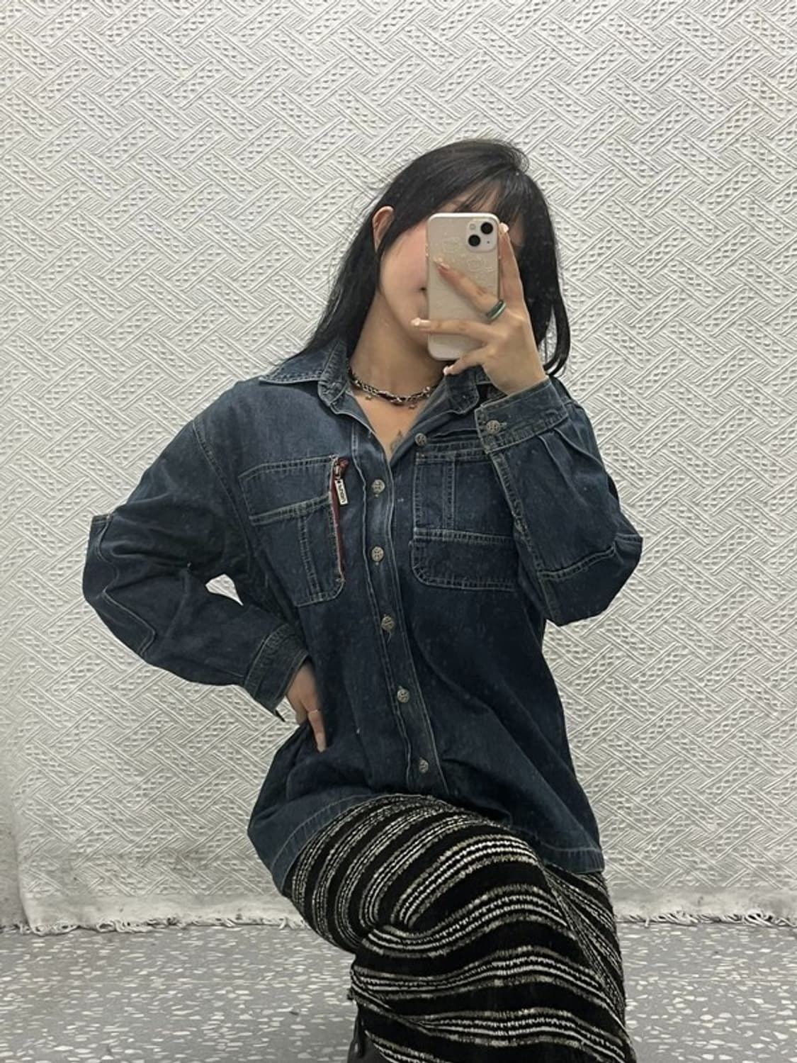  FUBU 클래식 올드스쿨 빈티지 데님 셔츠 95 C06440 상품이미지1