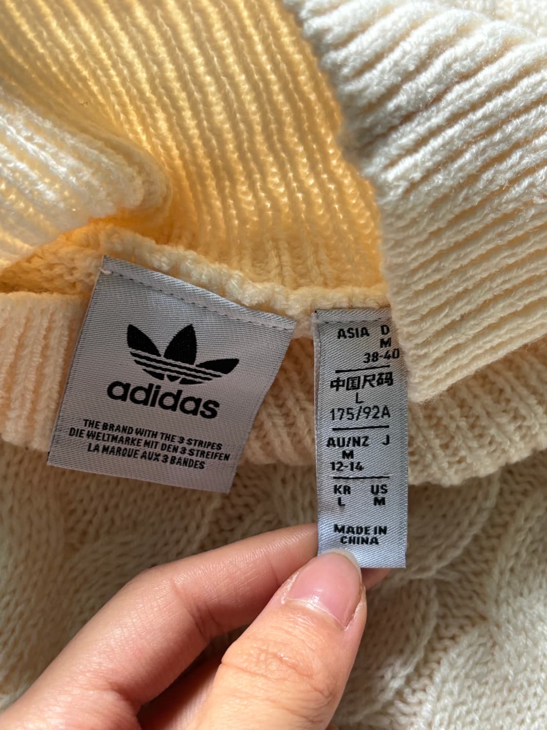 Adidas 아디다스 아이보리 케이블 하이넥 니트 상품이미지7