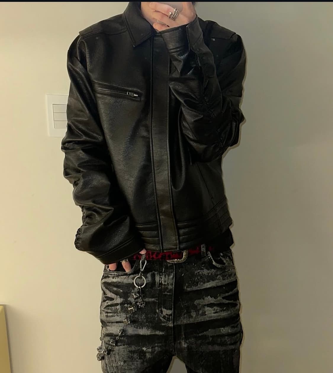 파아카이브 퍼커링 레더자켓 2사이즈 상품이미지4