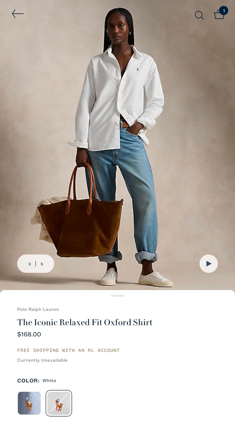 폴로랄프로렌 옥스퍼드 셔츠 (여성,S사이즈) 판매합니다. 상품이미지1