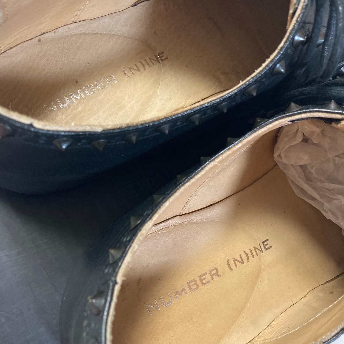 (8.5) 넘버나인 13AW 스터드 레더 슈즈 상품이미지4