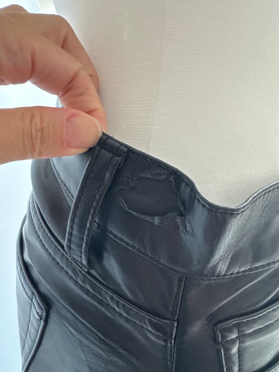 Junya Watanabe 레더 매치 러플 롱스커트 xs  상품이미지7