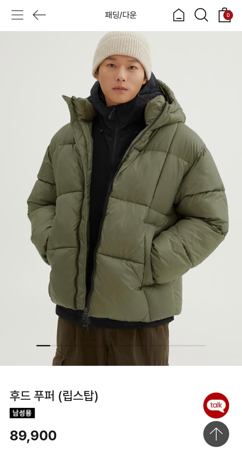 스파오 후드푸퍼 립스탑 패딩 블랙 상품이미지4