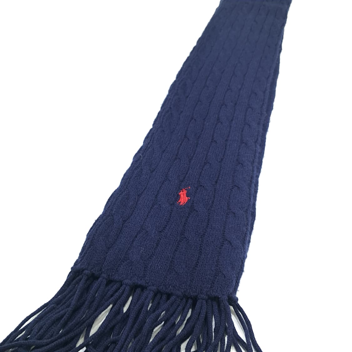 MX287 폴로 랄프로렌 다크그레이 울캐시미어 케이블 니트 목도리 머플러 상품이미지2