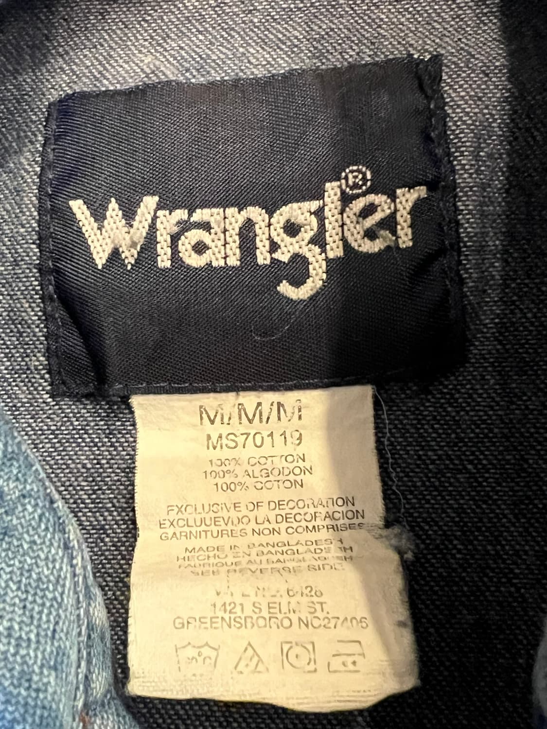 [M] 랭글러 Wrangler 인디고 데님 웨스턴 스냅 셔츠 상품이미지7