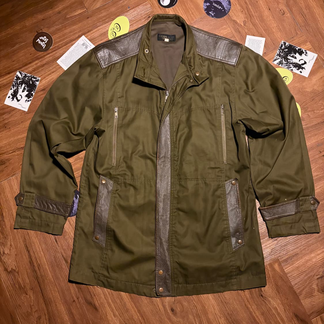 80s 경춘스포츠 leather zip-up jacket 상품이미지2