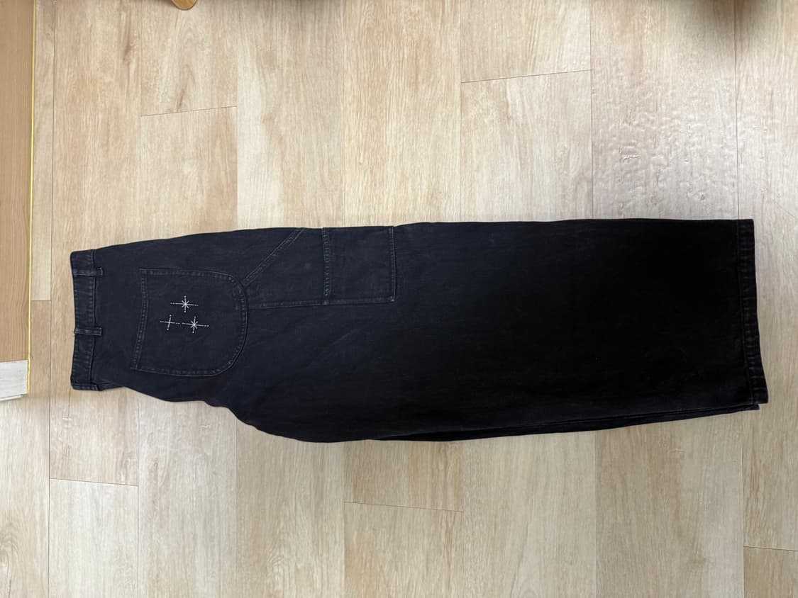 [1] 아오이로 페이크 스터드 더블니 데님 팬츠 상품이미지4