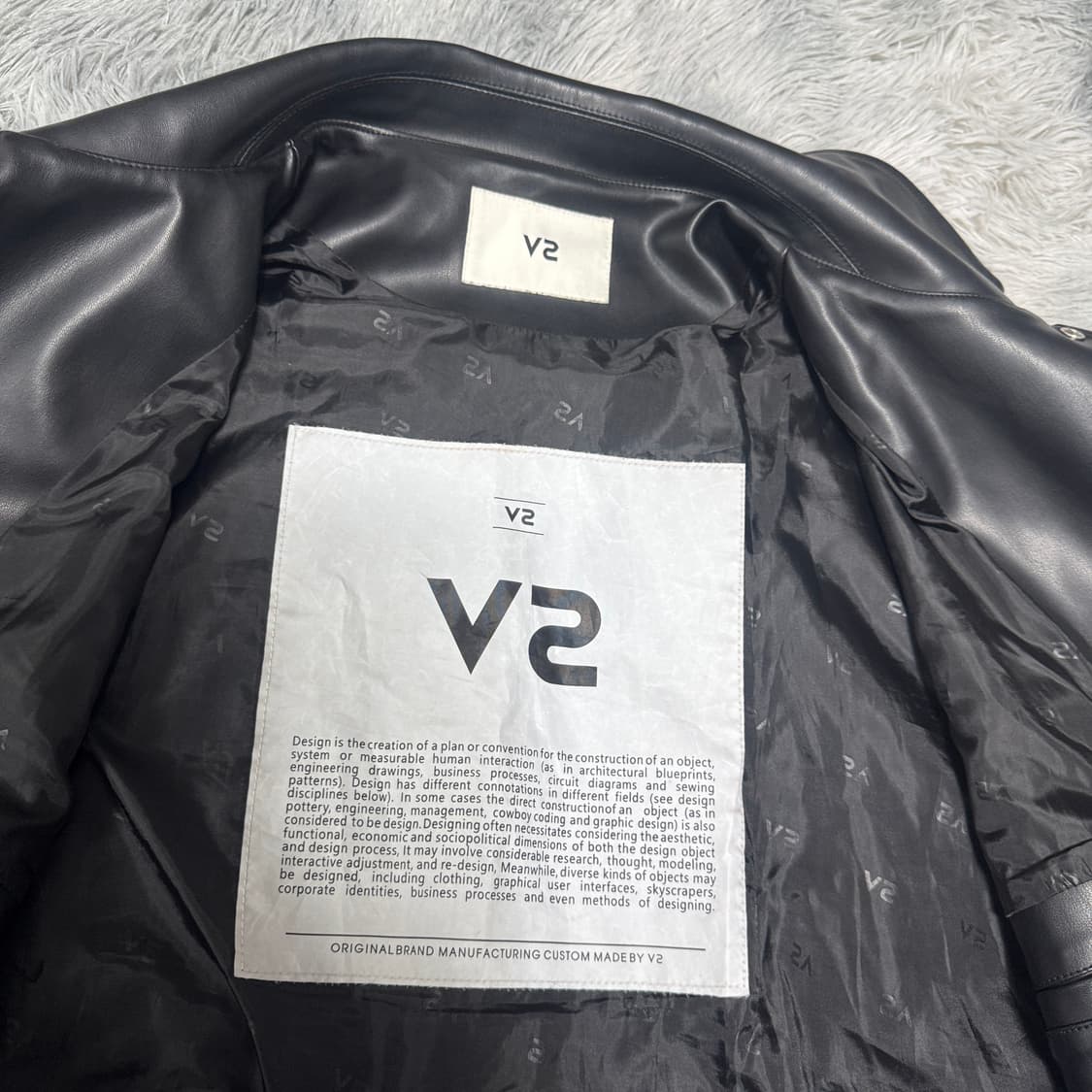 V2 레더 바시티자켓  프리사이즈 상품이미지4