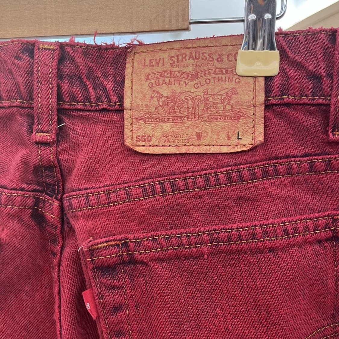 리바이스 550 빈티지 레트로 버건디와인 데님팬츠 L C10568 상품이미지5
