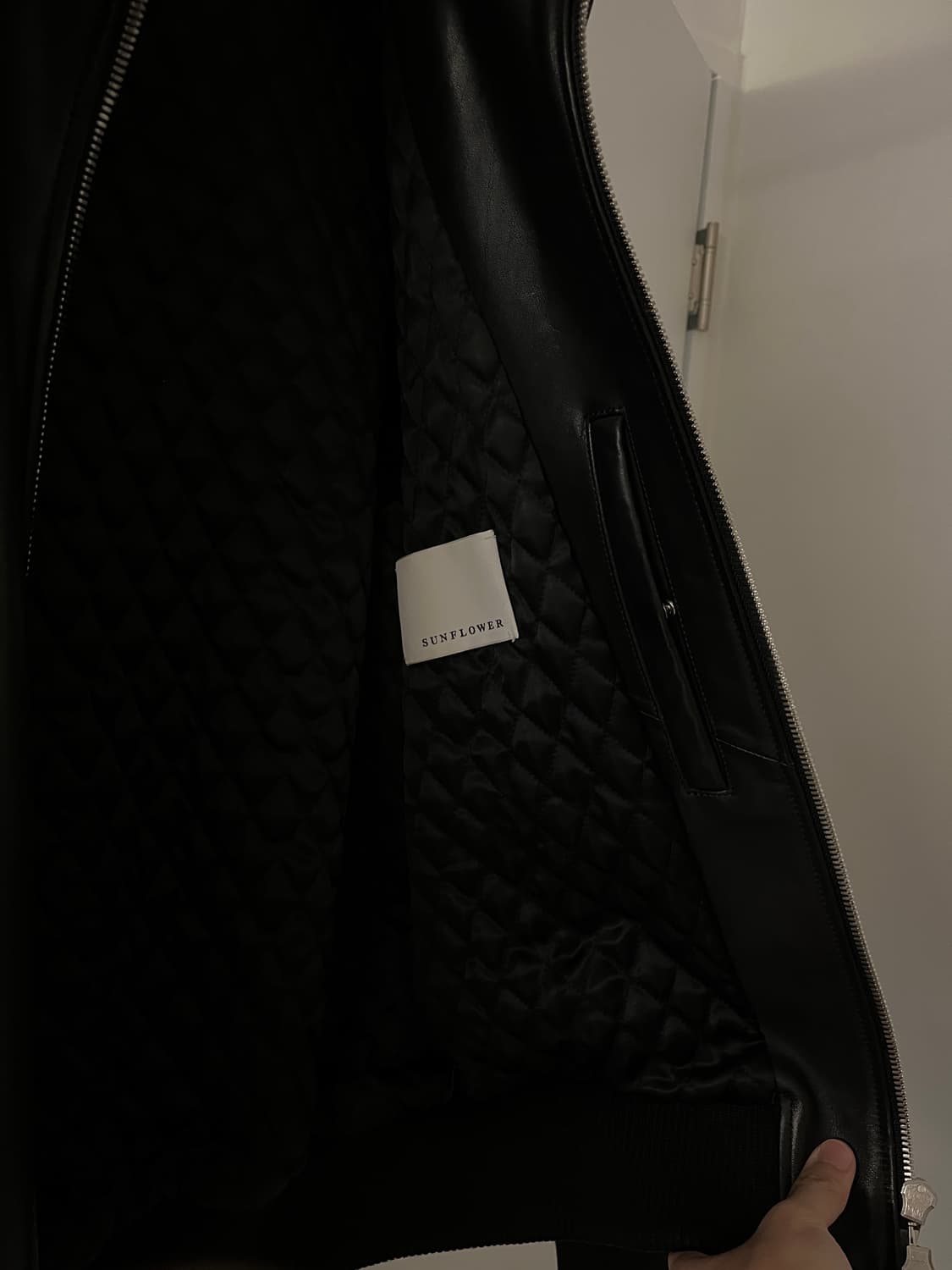 선플라워 레더 재킷 48사이즈 상품이미지5