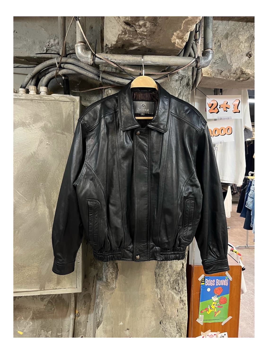 빈티지 양가죽 레더 자켓 블랙 M #csz3942 상품이미지1