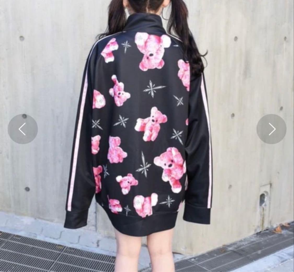 트라바스도쿄 양지뢰 펑크 양산형 서브컬쳐 핑크 곰 져지 상품이미지2