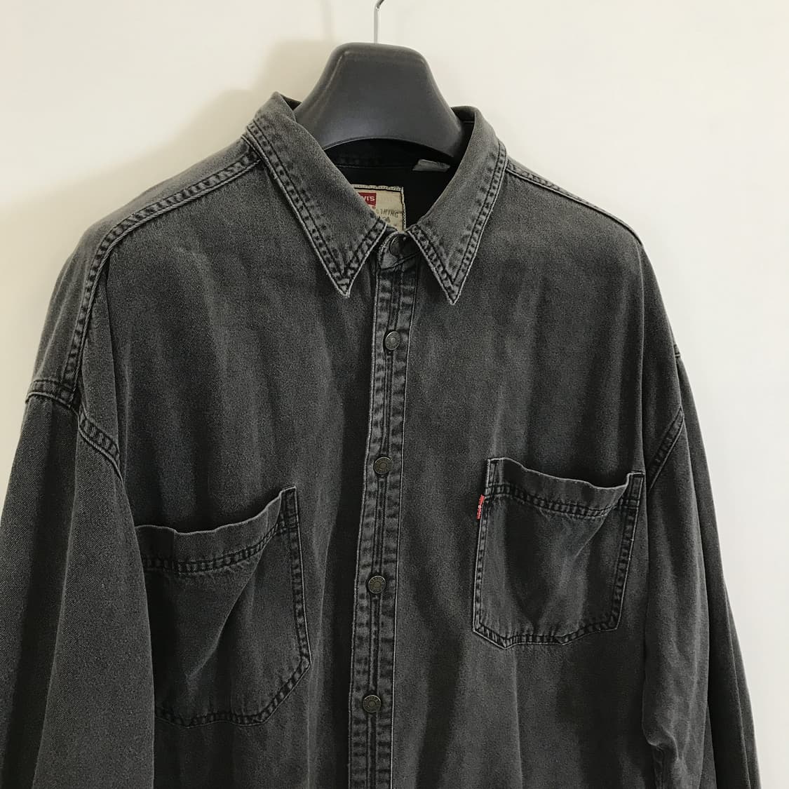 리바이스 90s 흑청 웨스턴데님셔츠 [XXL] 상품이미지2