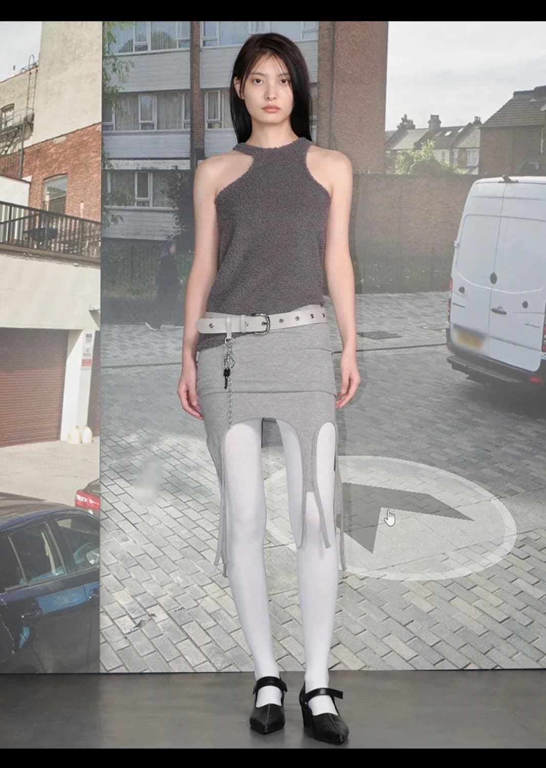 Cerric. GARTER COTTON SKIRT / BLACK 상품이미지1