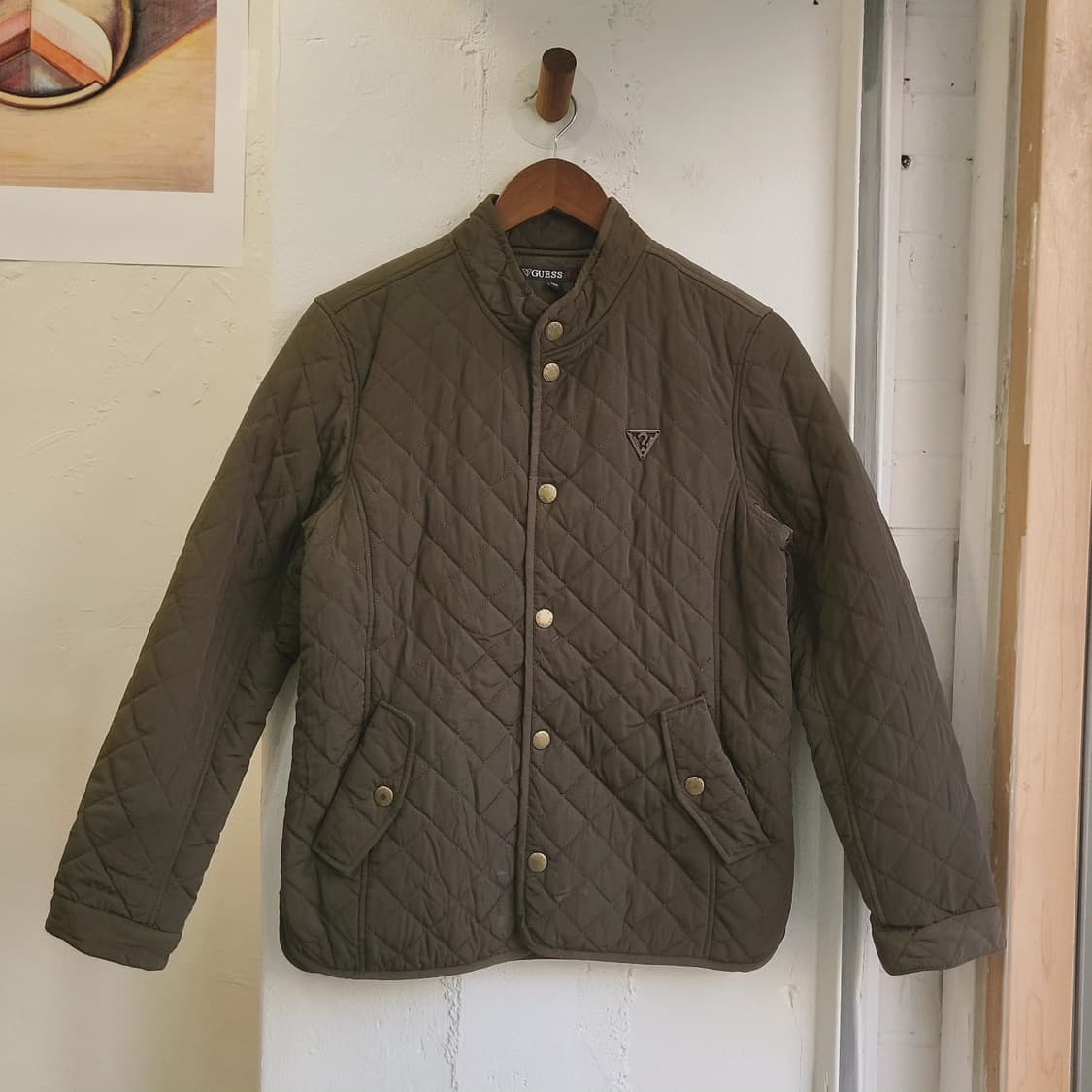 Guess jeans 카키 경량패딩 여성 퀼팅 자켓  상품이미지1