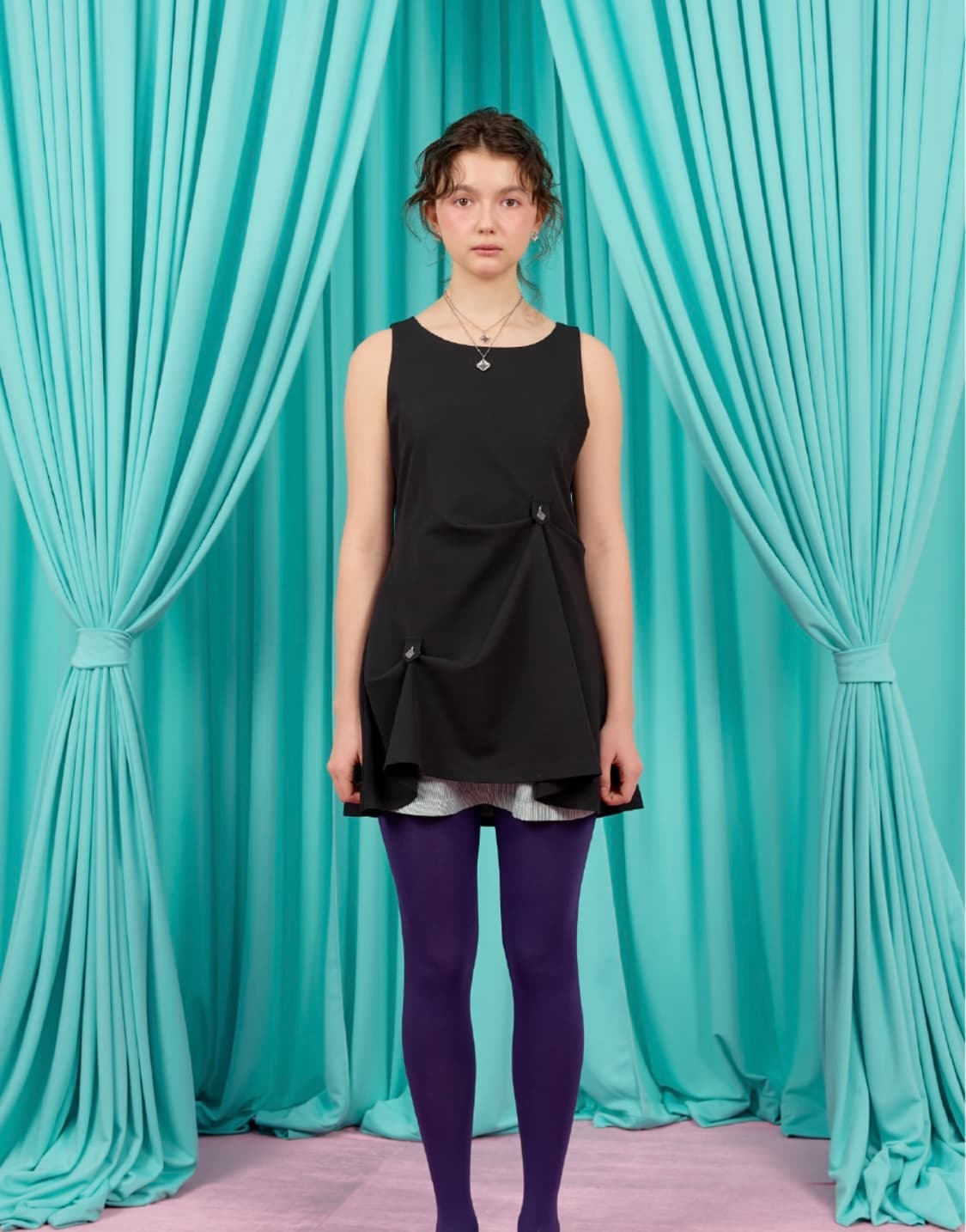 헤레틱 BUTTON FLARED MINI DRESS 상품이미지2