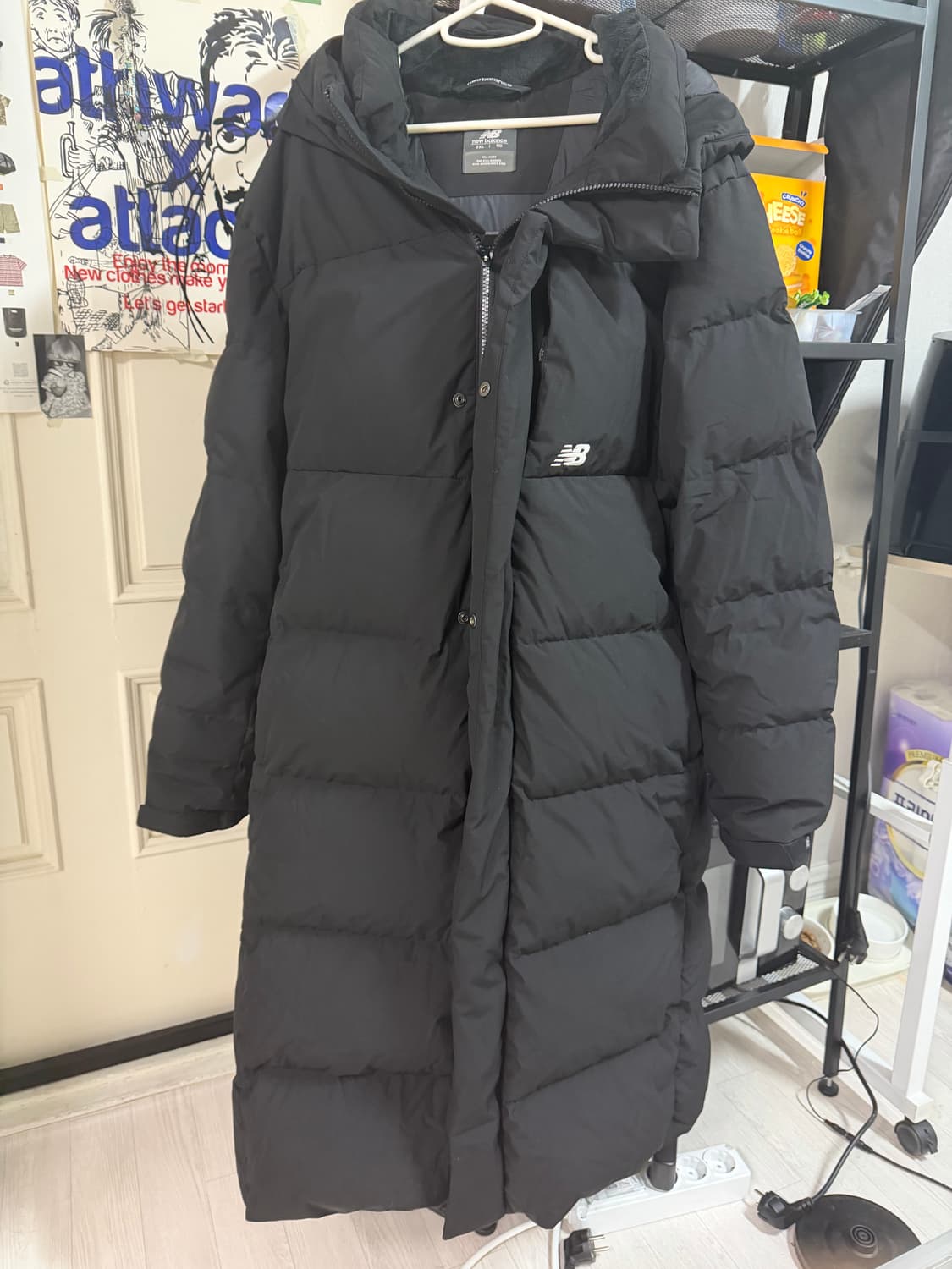 [2XL] 뉴발란스 UNI 액티브 롱 구스 롱패딩 블랙 상품이미지1