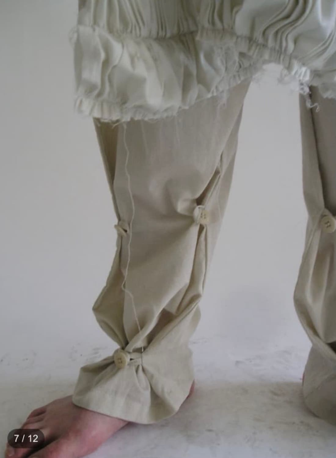 에옹쓰 cotton button pants ivory 상품이미지2