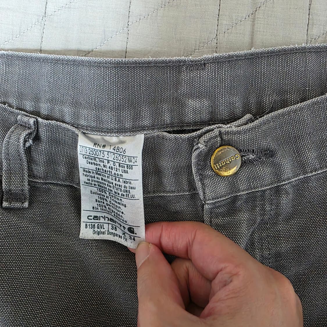 [38X34] 빈티지 칼하트 더블니 B136 GVL 오일 팬츠 G-4 상품이미지8